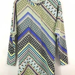 Bluberry Womens Size Small Dolman Sleeve Chevron